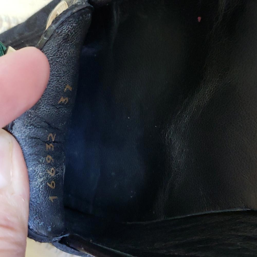 GUCCI GG WEB BLACK CANVAS LOAFERS FLATS - Picture 7 of 8